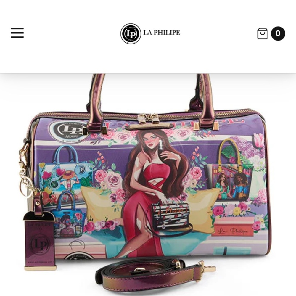 Chic London-Themed Satchel - New in plastic, with dust bag and strap.